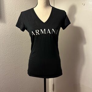 Armani Exchange Black V-Neck Tee